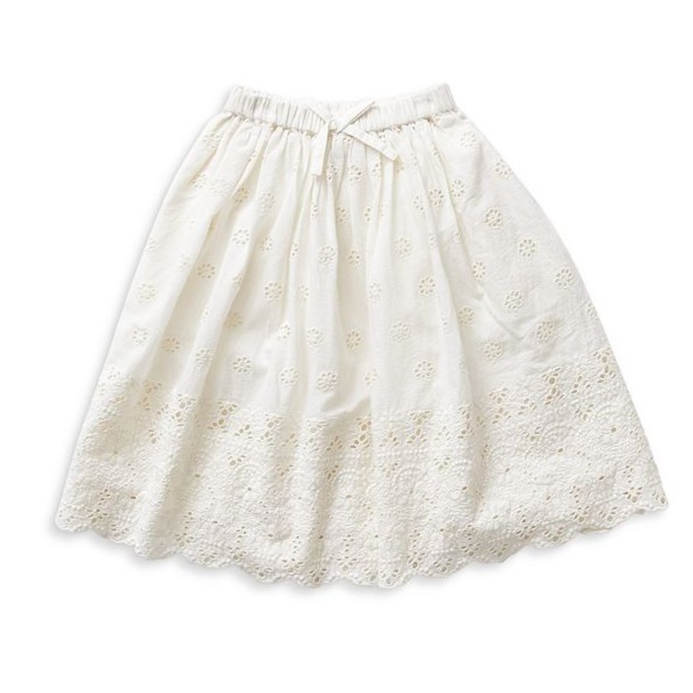 NWOT Pink Chicken Loretta White Eyelet Skirt